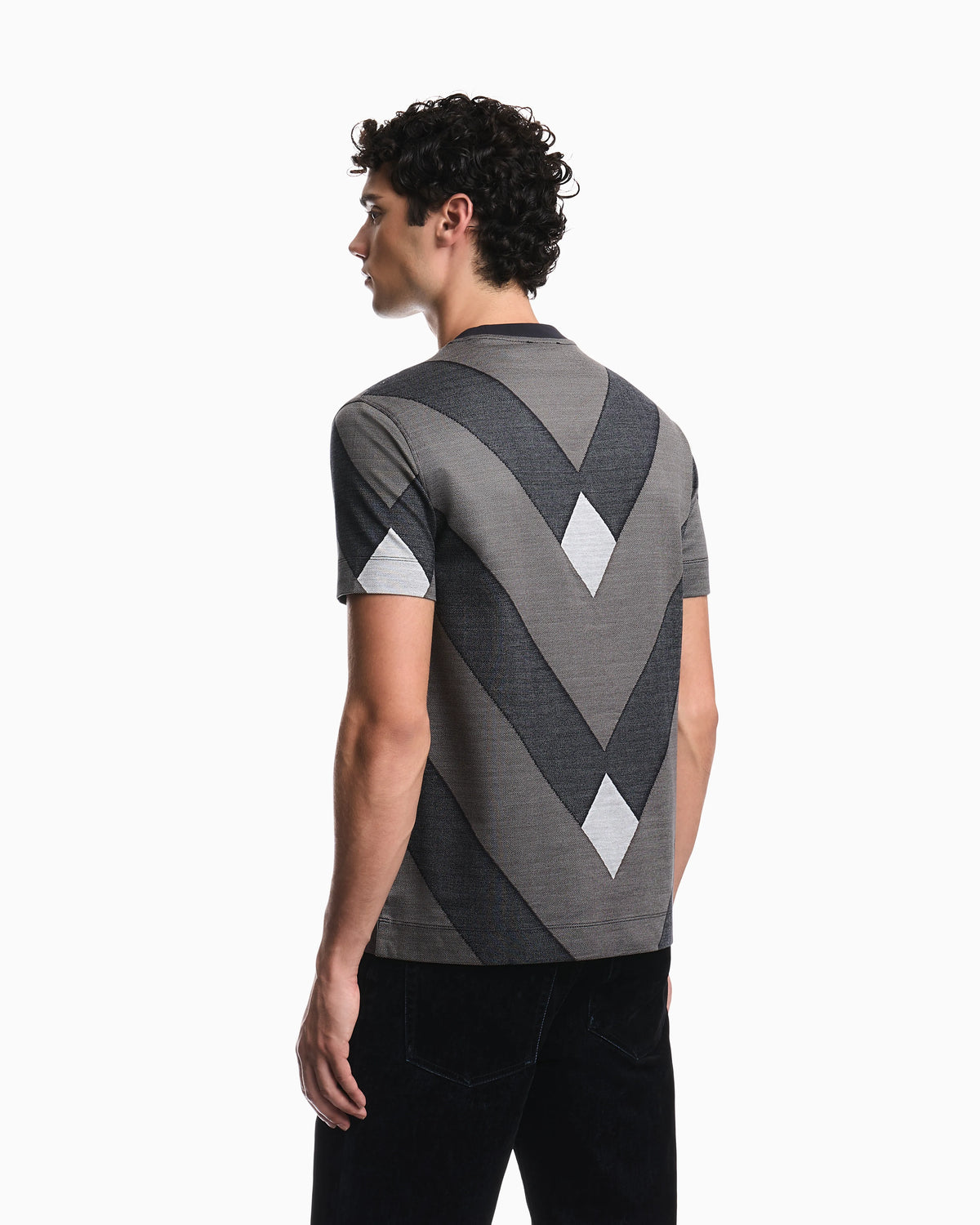 Jersey jacquard T-shirt in lyocell blend Signature Capsule