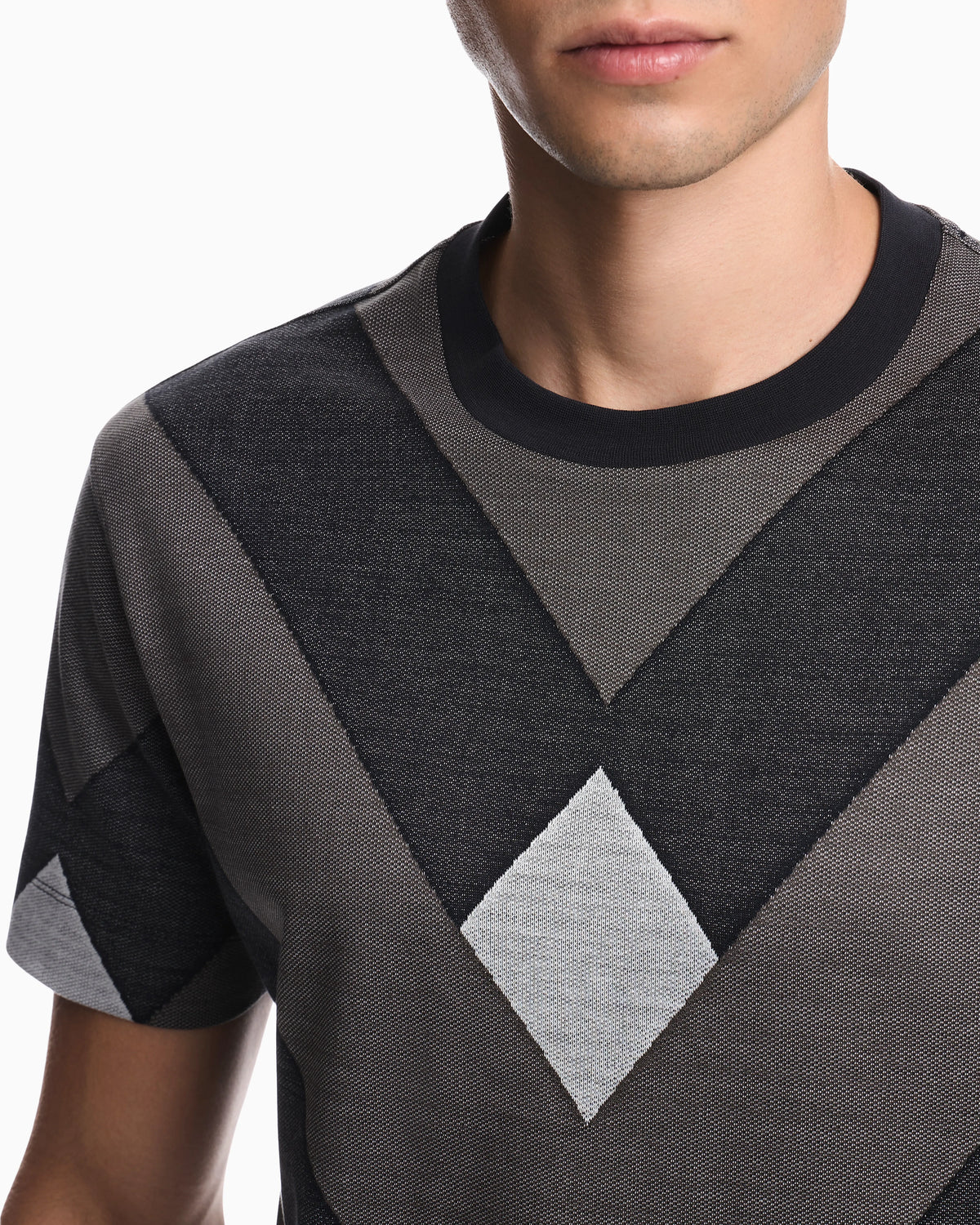 Jersey jacquard T-shirt in lyocell blend Signature Capsule