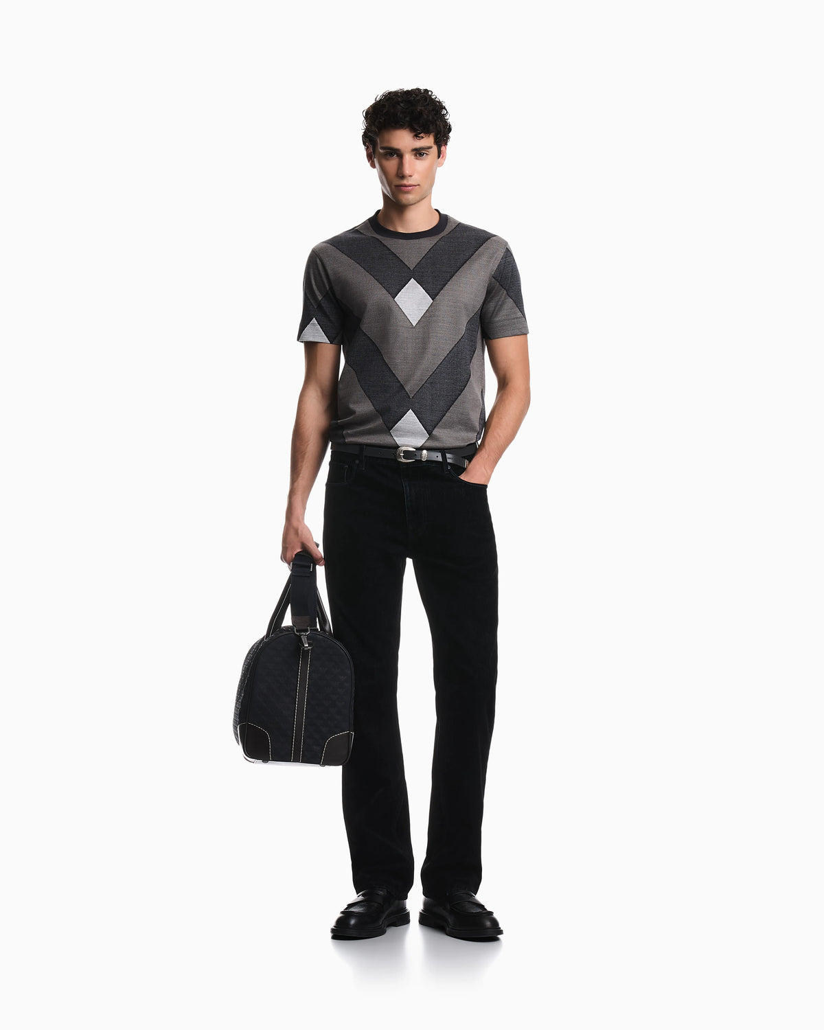 Jersey jacquard T-shirt in lyocell blend Signature Capsule