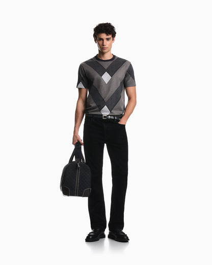 Jersey jacquard T-shirt in lyocell blend Signature Capsule
