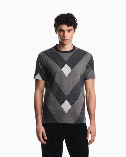 Jersey jacquard T-shirt in lyocell blend Signature Capsule