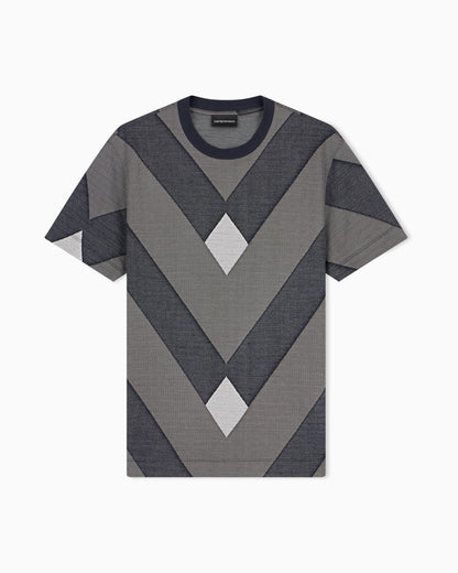 Jersey jacquard T-shirt in lyocell blend Signature Capsule