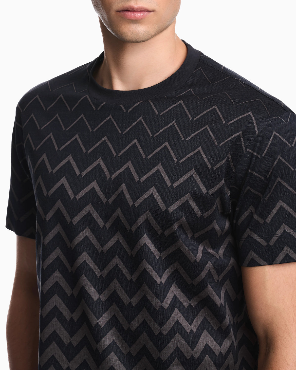 Jersey jacquard T-shirt in lyocell blend Signature Capsule