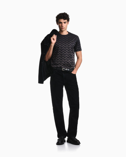 Jersey jacquard T-shirt in lyocell blend Signature Capsule