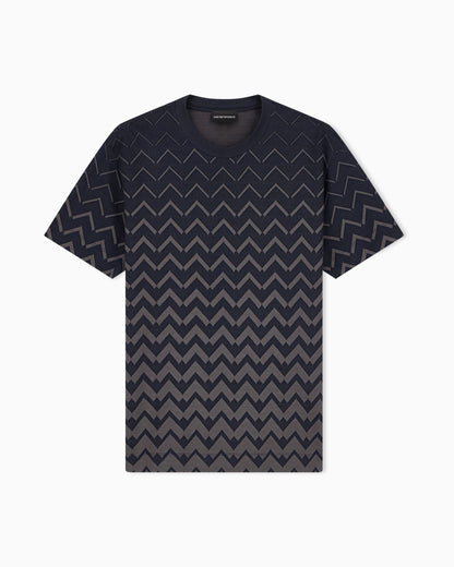 Jersey jacquard T-shirt in lyocell blend Signature Capsule