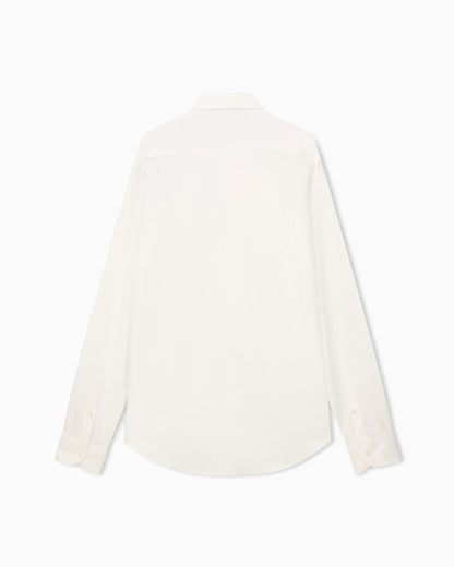Cotton dress shirt with a pointed collar and long sleeves