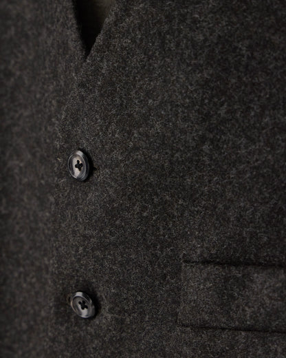 Lined waistcoat in compact wool blend flannel