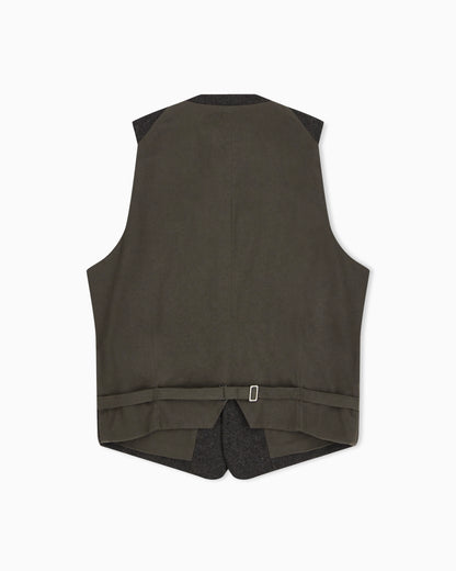 Lined waistcoat in compact wool blend flannel