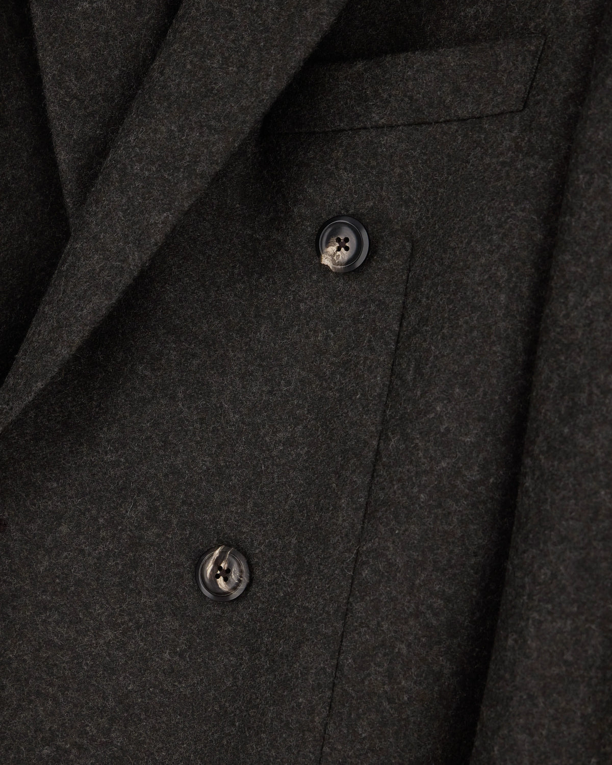 Tailored double-breasted blazer in compact wool flannel