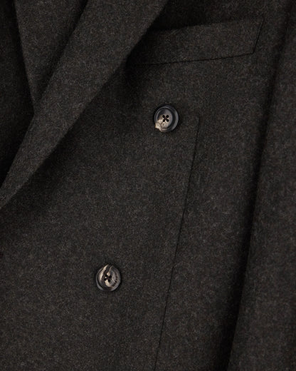 Tailored double-breasted blazer in compact wool flannel