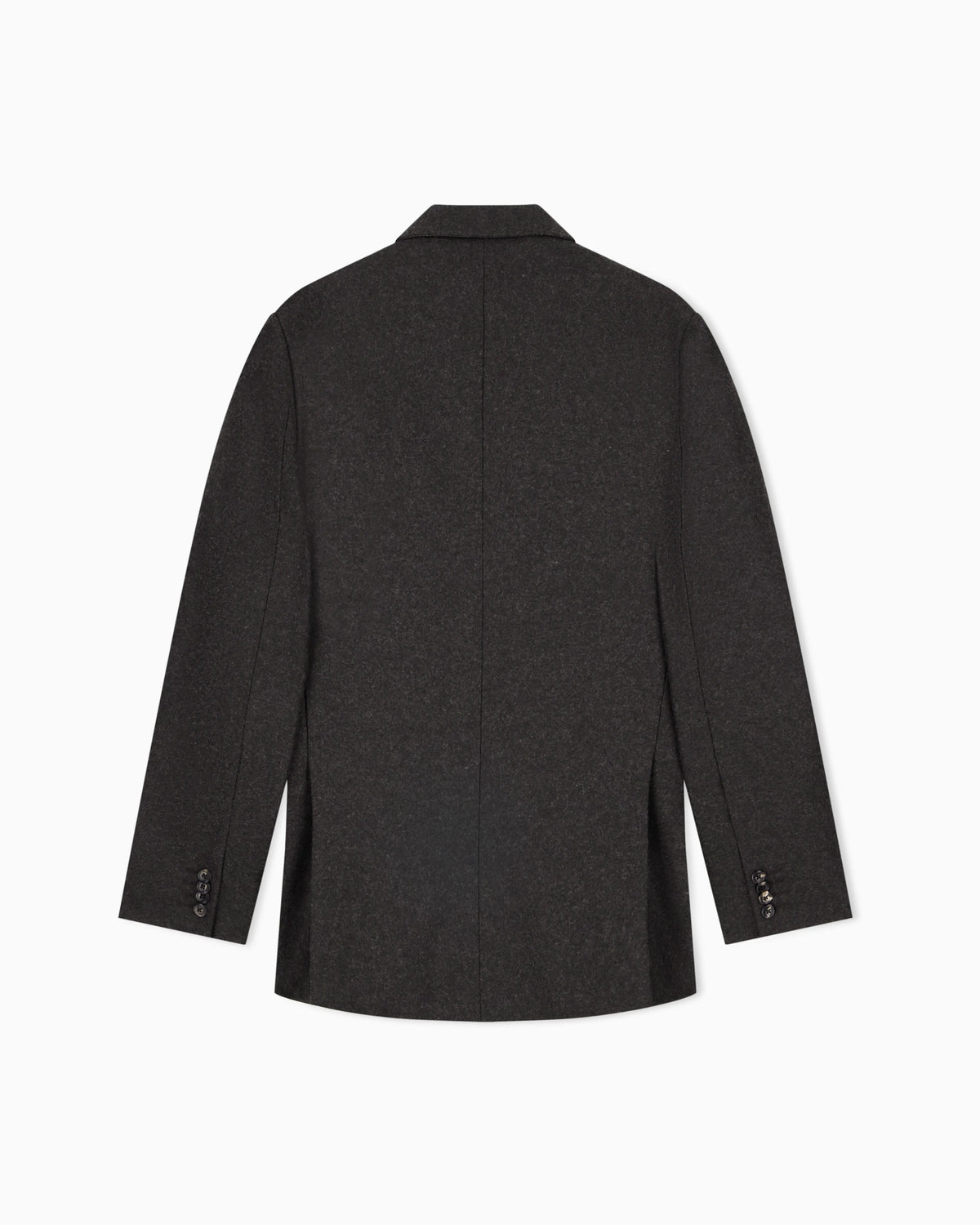 Tailored double-breasted blazer in compact wool flannel