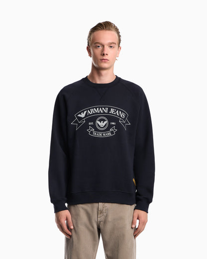 Armani jeans print jersey sweatshirt