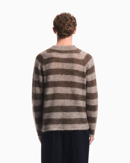 Striped mohair wool blend sweater