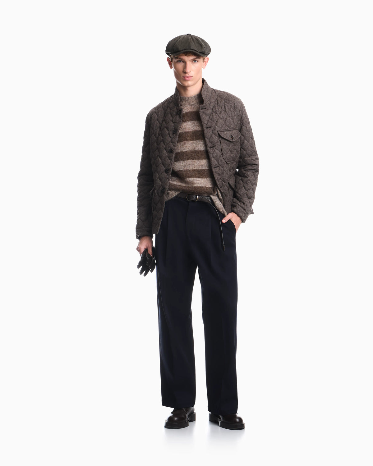 Striped mohair wool blend sweater
