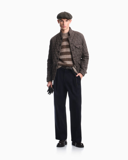 Striped mohair wool blend sweater