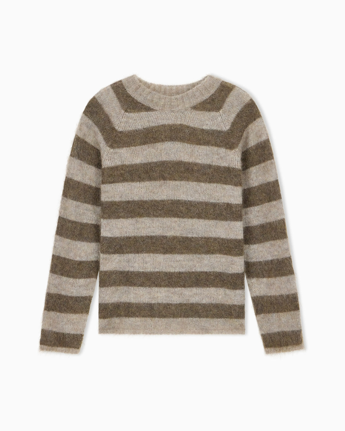 Striped mohair wool blend sweater