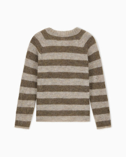 Striped mohair wool blend sweater