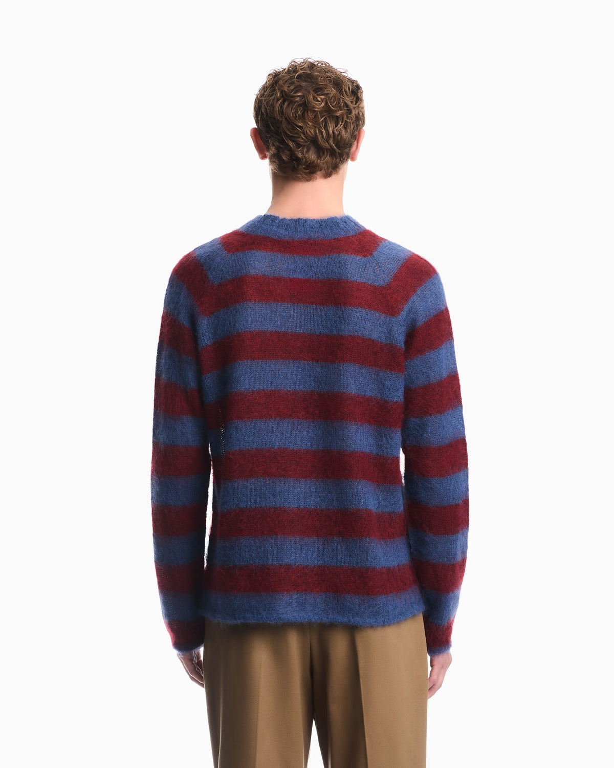 Striped mohair wool blend sweater