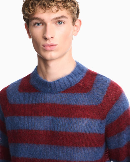Striped mohair wool blend sweater