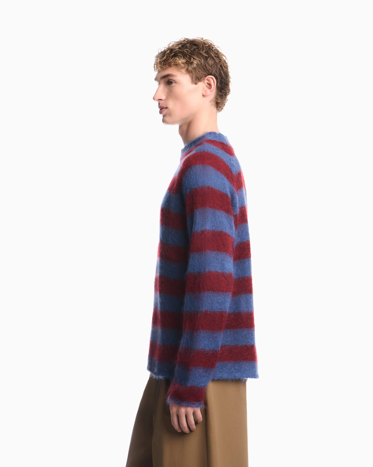 Striped mohair wool blend sweater