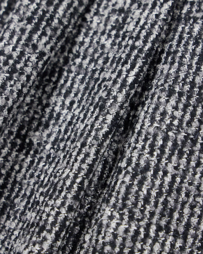 Patterned wool blend trousers with pleats and side pockets