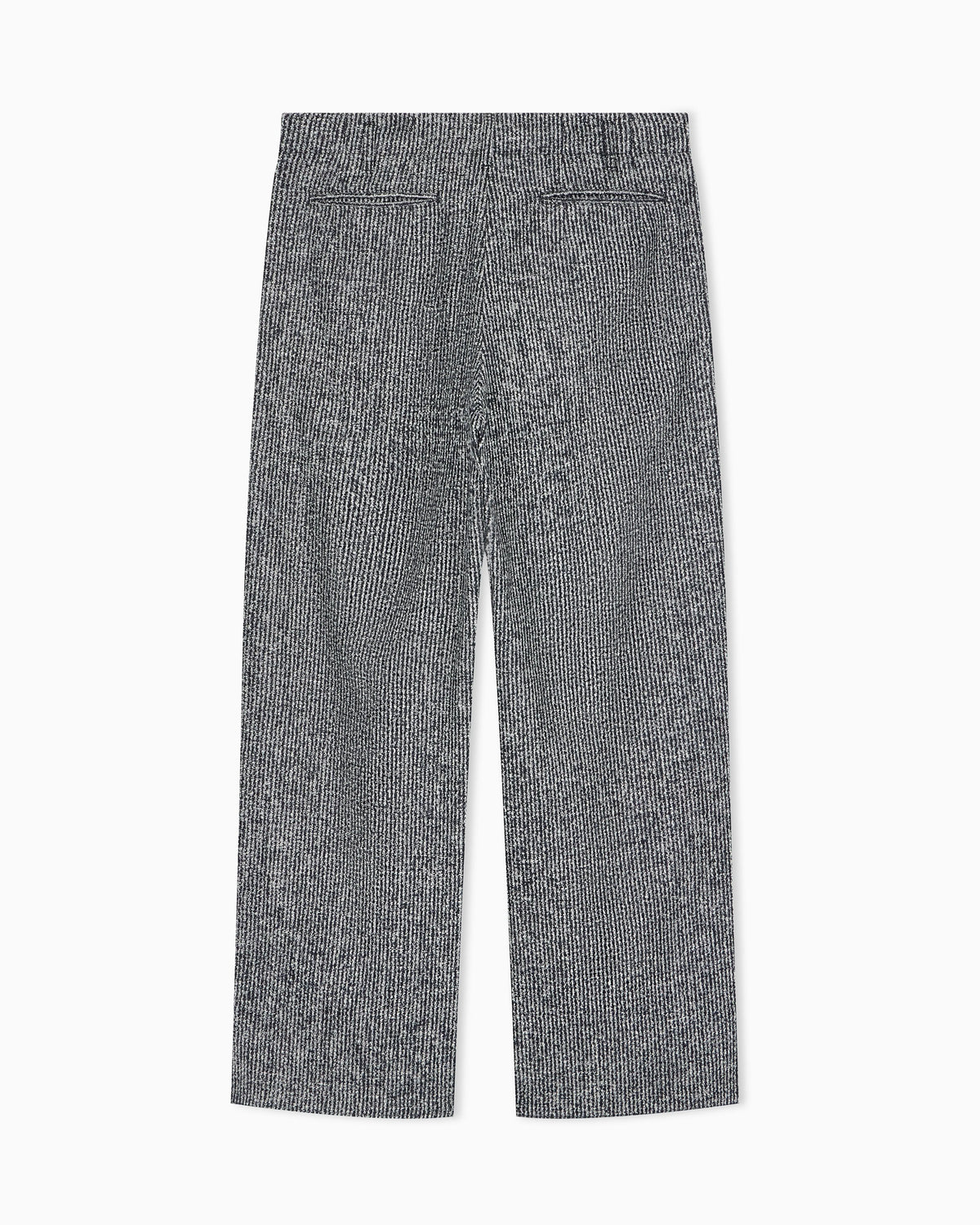 Patterned wool blend trousers with pleats and side pockets