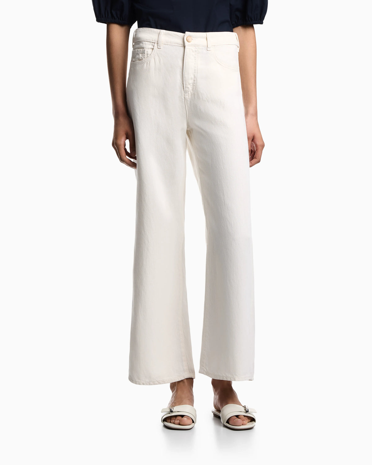 J33 regular-fit garment-dyed trousers in linen and Lyocell