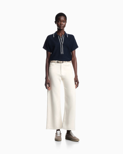 Regular fit five-pocket pants in cotton and viscose drill