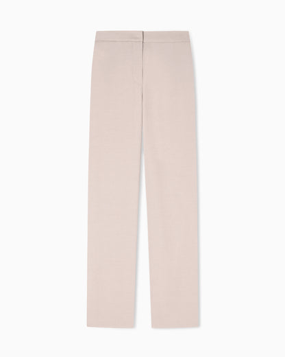 Washed twill trousers with side crease