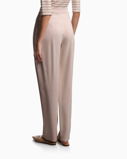 Washed twill trousers with side crease