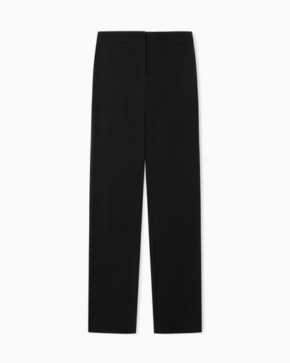 Washed twill trousers with side crease