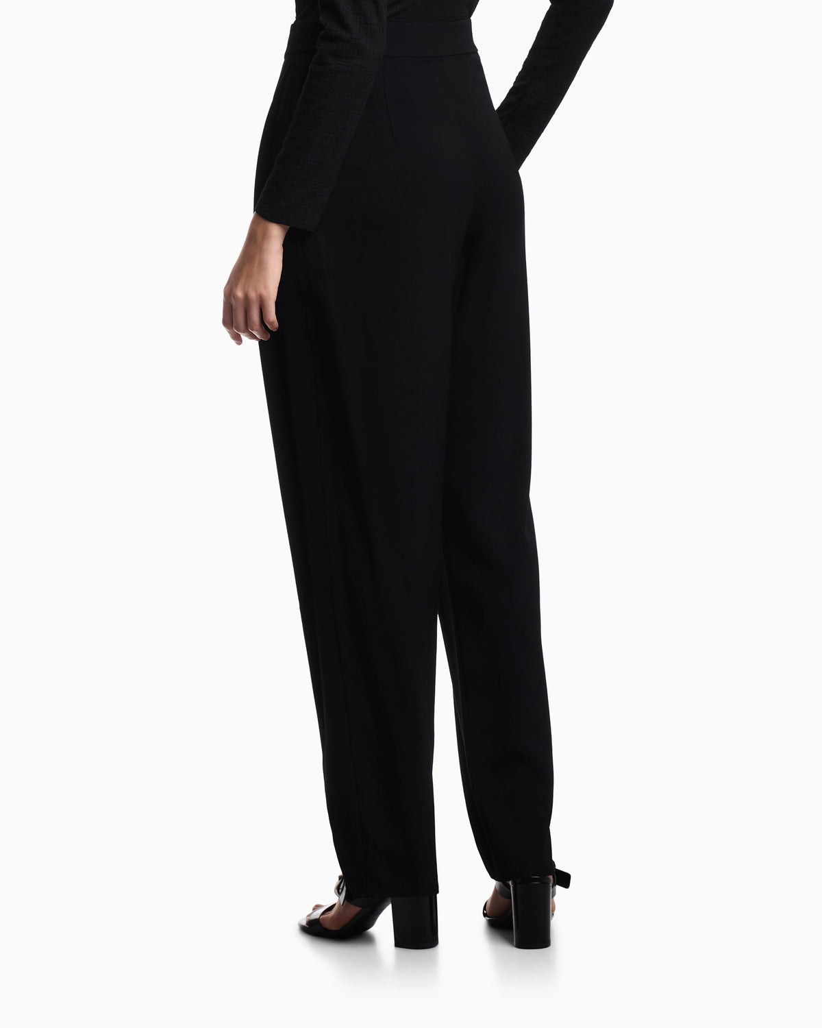 Washed twill trousers with side crease