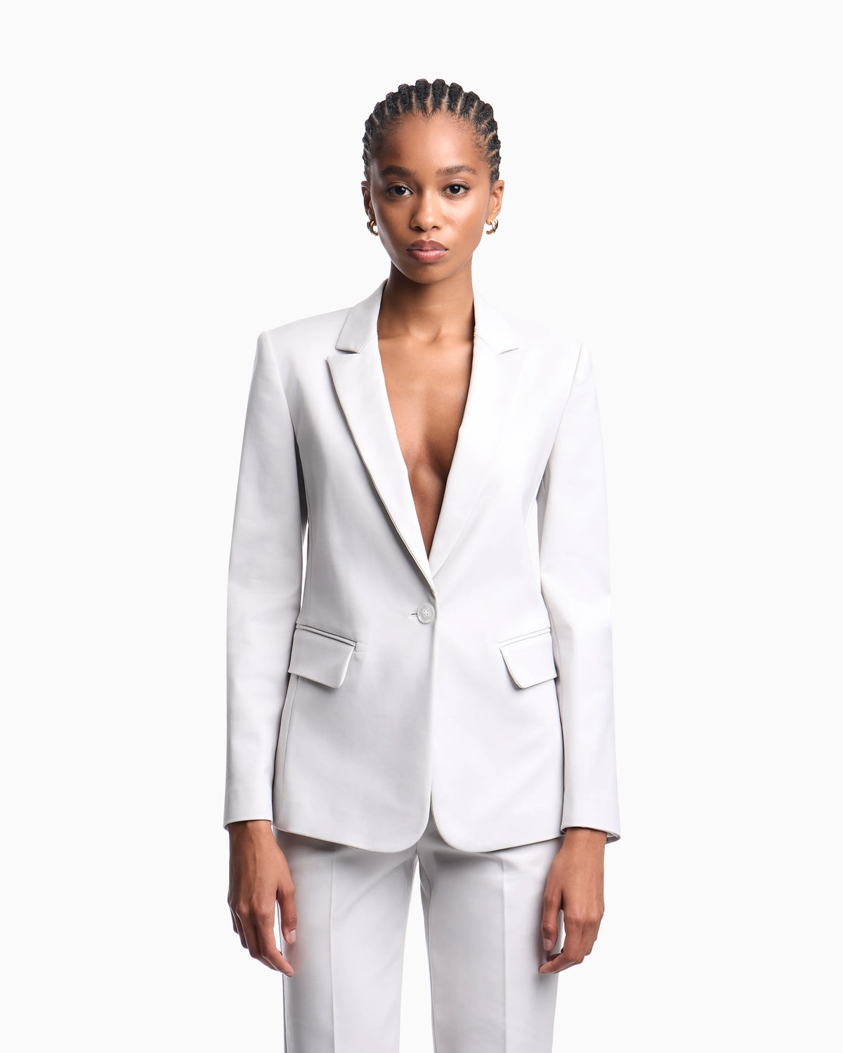 US Exclusive compact stretch-cotton single-breasted jacket