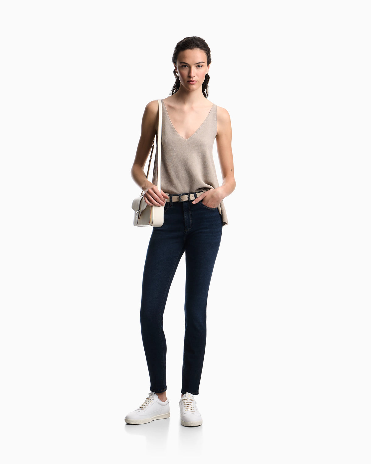J20 worn-look, stretch-denim skinny jeans
