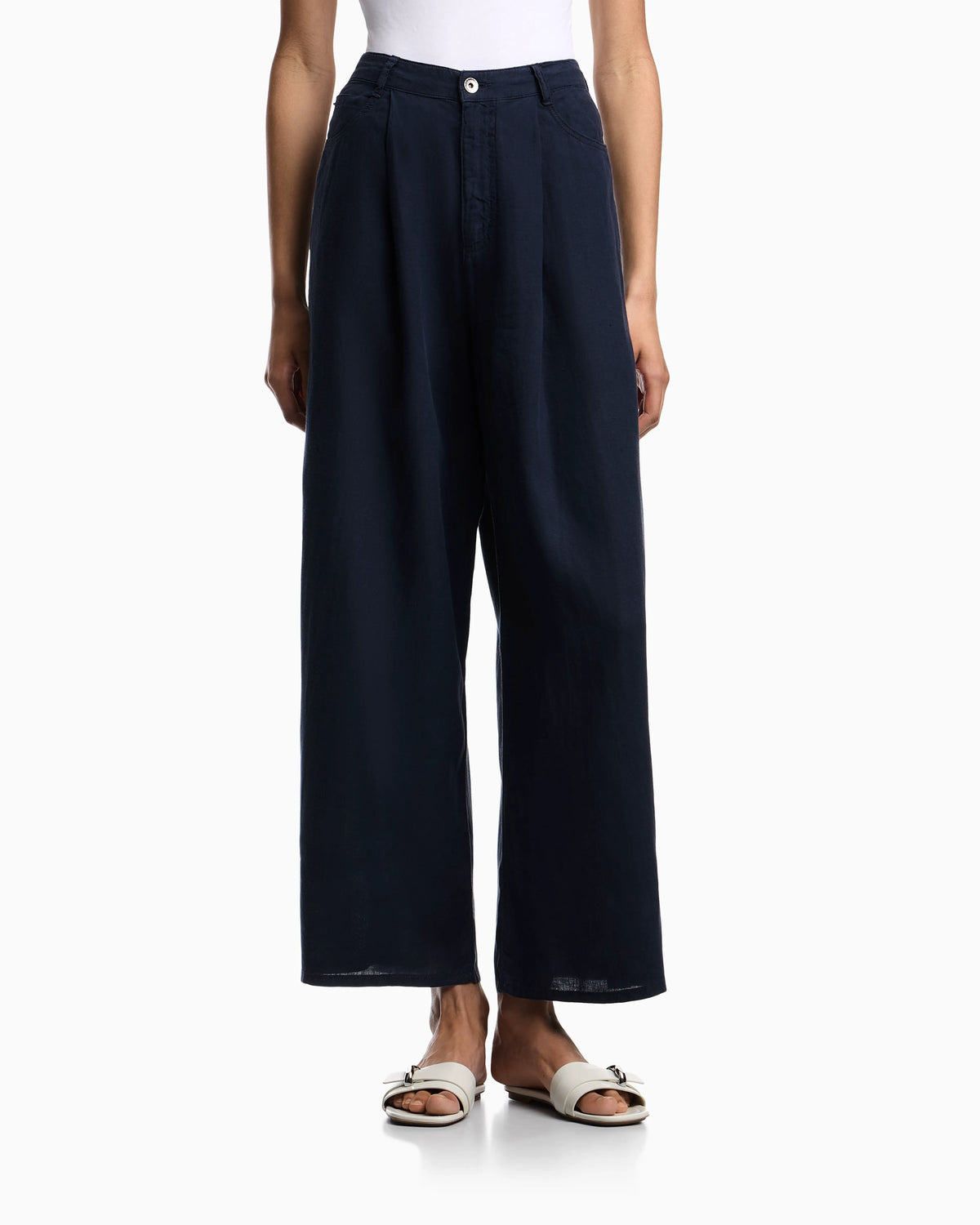 J4E relaxed-fit linen trousers