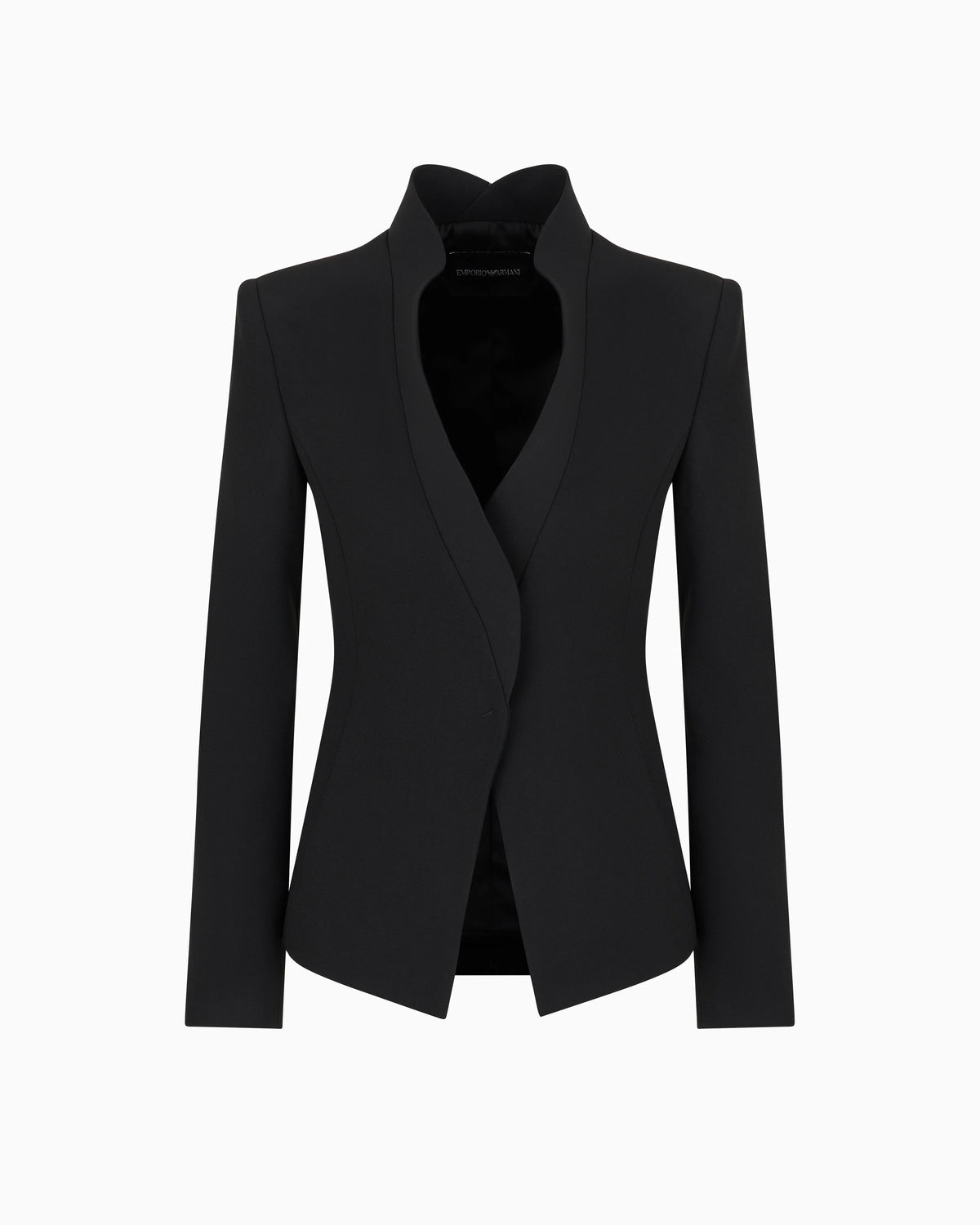 Crêpe cady jacket with ruffle-effect contoured edges