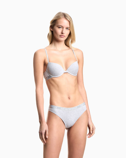Iconic organic jersey push-up bra with logo underband