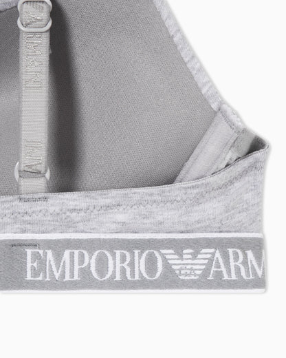 Iconic organic jersey push-up bra with logo underband