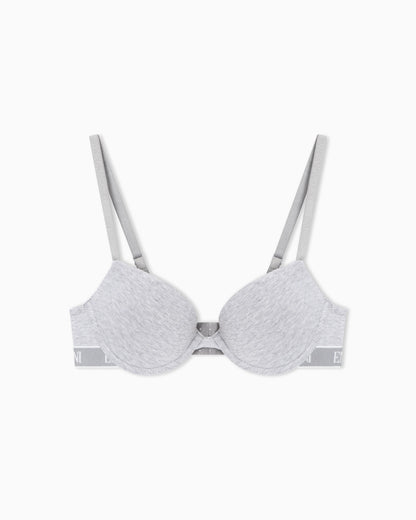 Iconic organic jersey push-up bra with logo underband