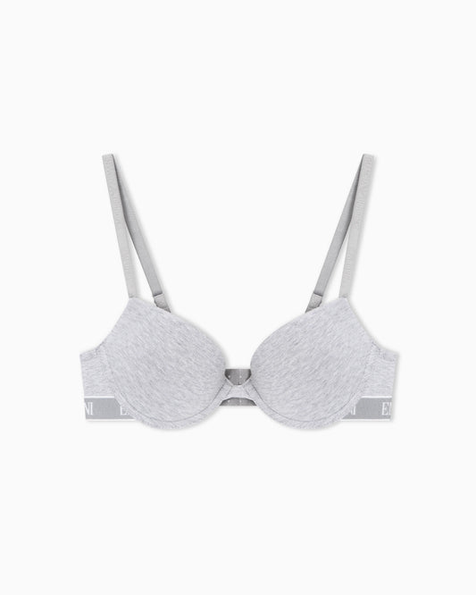 Iconic organic jersey push-up bra with logo underband