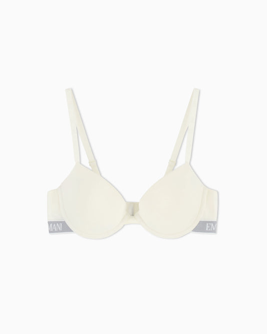 Iconic organic jersey push-up bra with logo underband