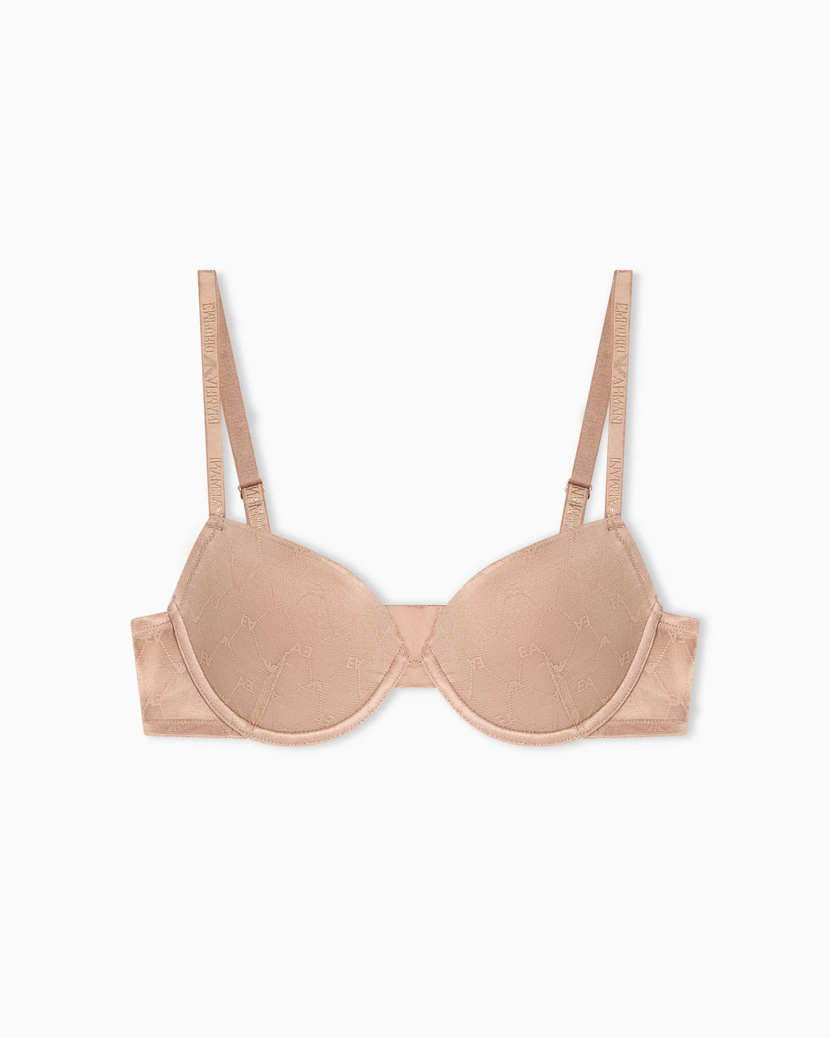 all-over eagle logo push-up bra in recycled mesh