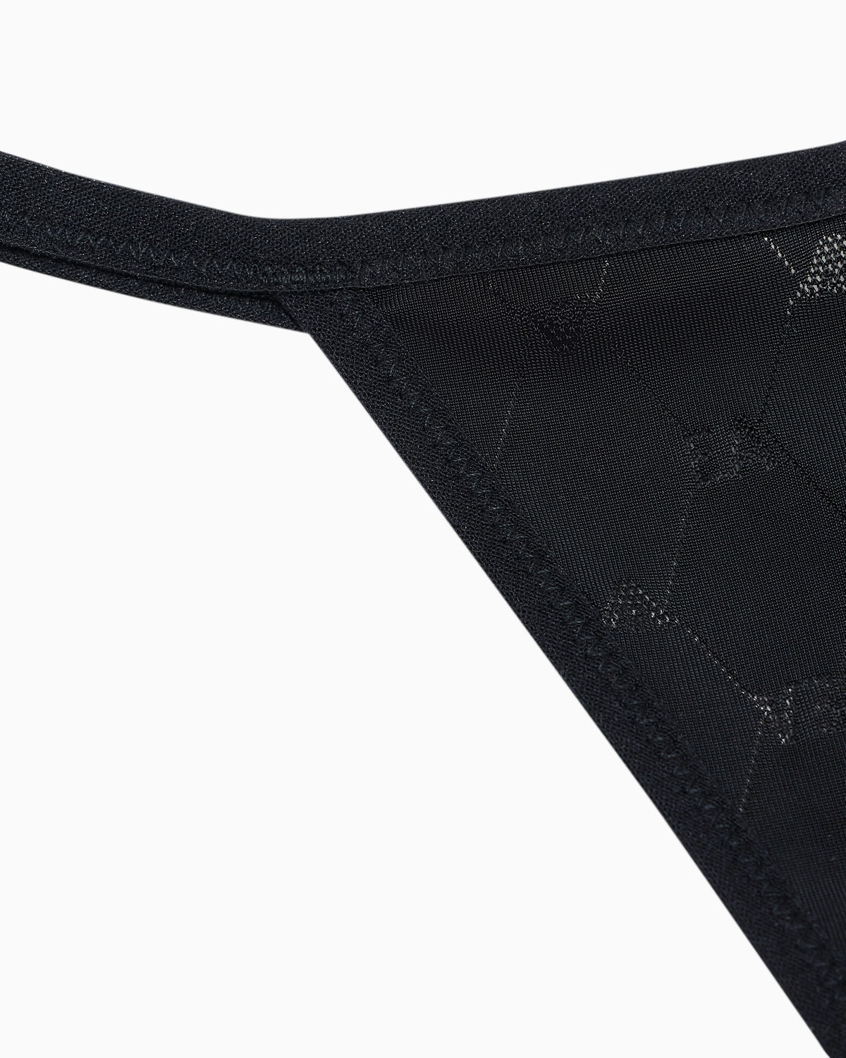 Jersey thong with a monogram pattern and a cotton gusset