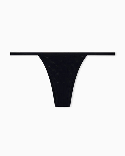 Jersey thong with a monogram pattern and a cotton gusset