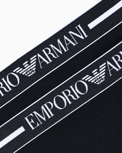 Two-pack of organic jersey briefs with logo waistband