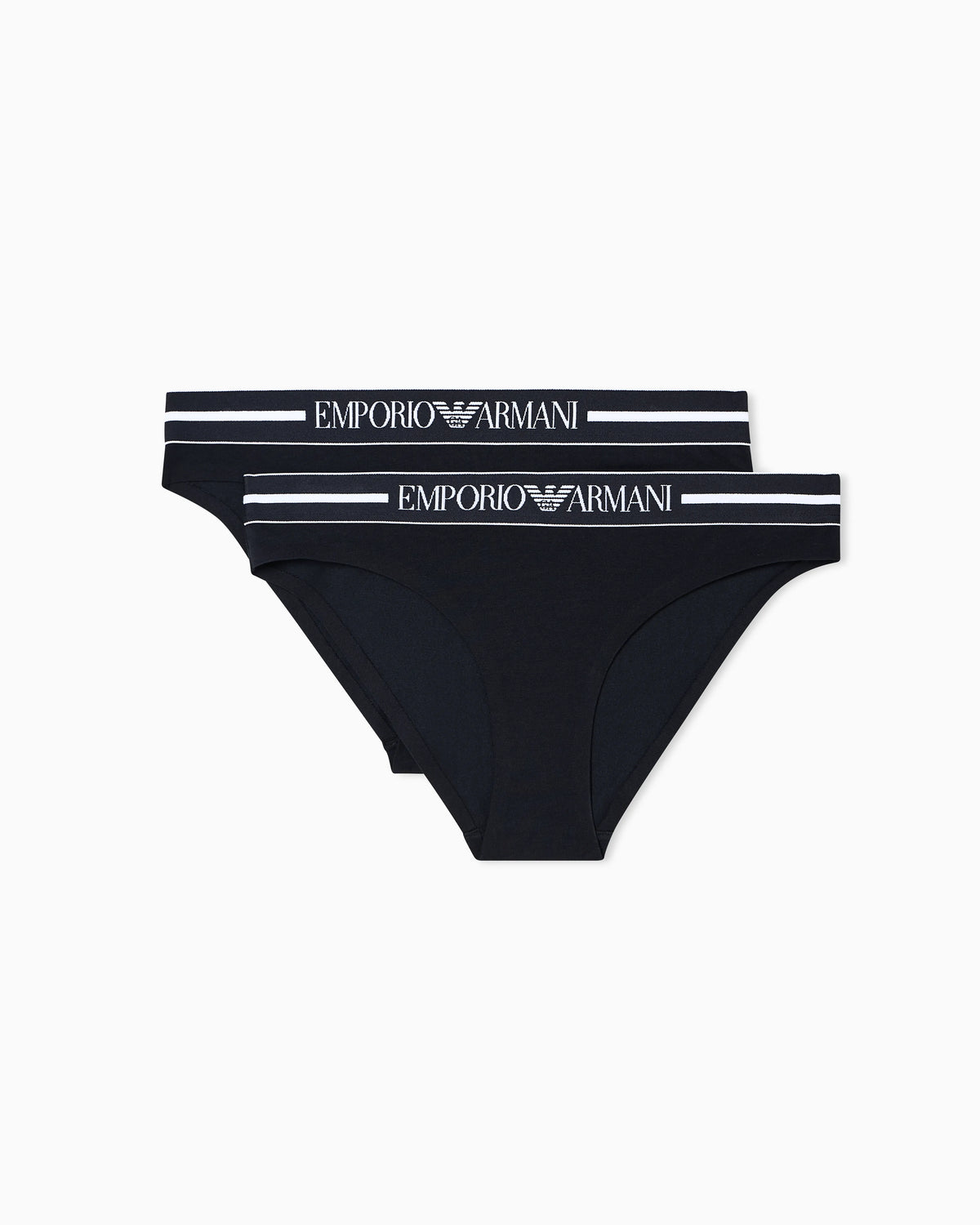 Two-pack of organic jersey briefs with logo waistband