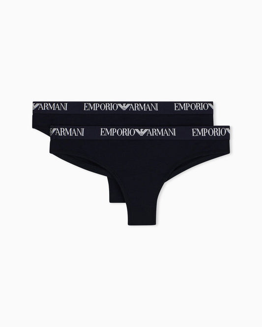 Two-pack of Brazilian briefs in stretch cotton with logo