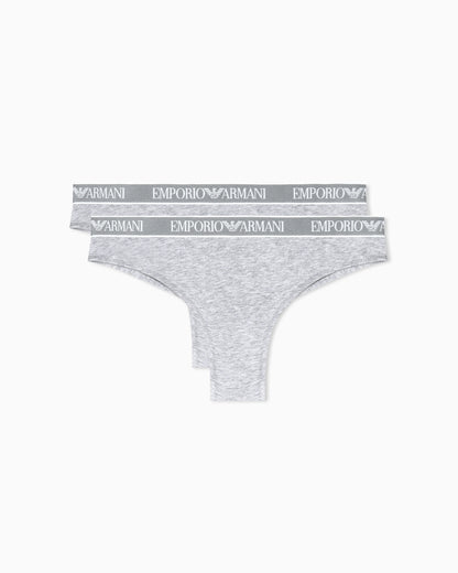 Two-pack of Iconic organic jersey Brazilian briefs with logo waistband