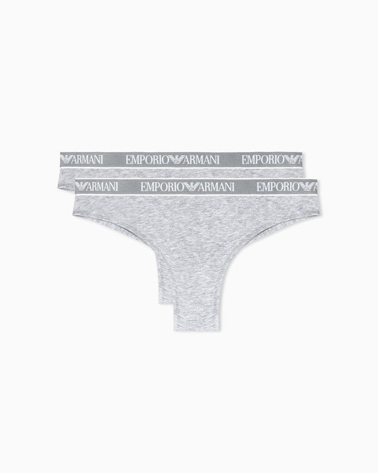 Two-pack of Iconic organic jersey Brazilian briefs with logo waistband