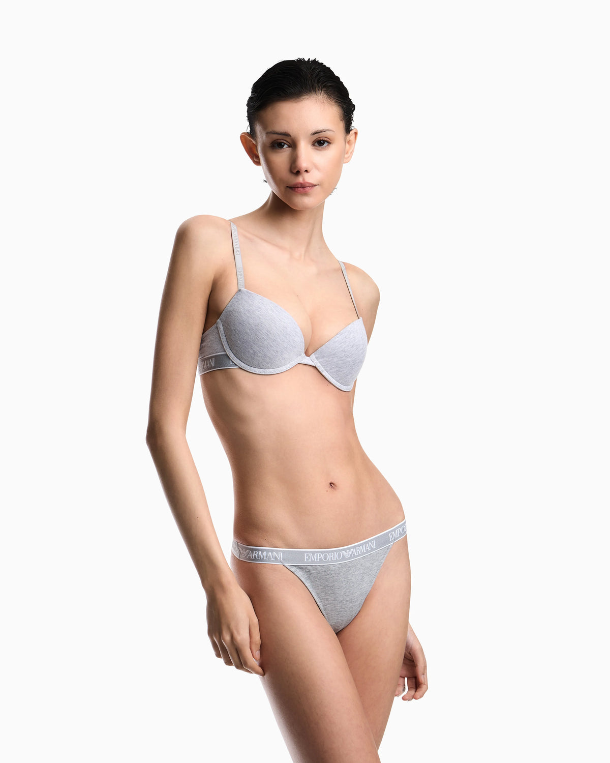 Two-pack of Iconic organic jersey thongs with logo waistband